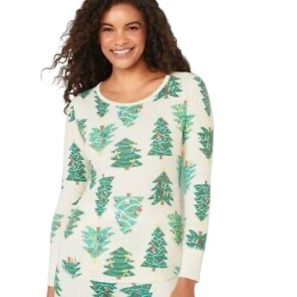 Printed Thermal-Knit Long-Sleeve Top- TALL - Picture 3 of 5